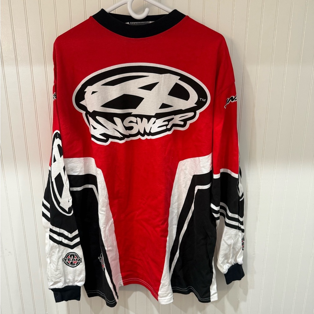 Answer Raving Black Red Long Sleeve Jersey